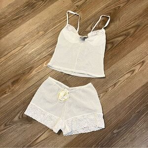 NWT Vintage White Lace Sleepwear Set XS